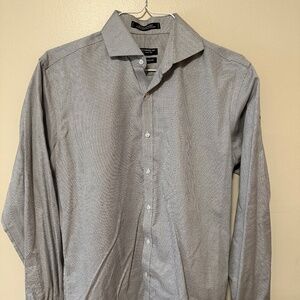 Forsyth of Canada Tailored Fit White and Grey Dress Shirt